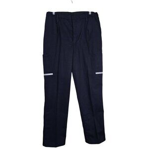 FedEx VF Imagewear Navy Cargo Work Pants Sz 14 Reflective Pocket Delivery Safety